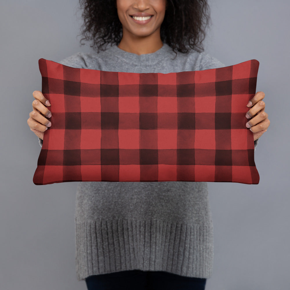 Buffalo Plaid Pillow with Face Paint Stag Art Definitely Della