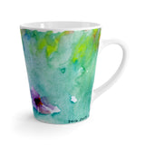 Purple Watercolor Flowers Latte Mug