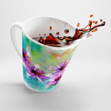 Purple Watercolor Flowers Latte Mug