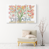 Dream Tree light - 3 piece canvas set