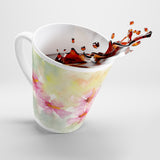 Pink Watercolor Flowers Latte Mug