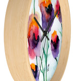 Wall clock - Large Floral Watercolor