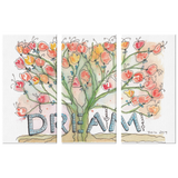 Dream Tree light - 3 piece canvas set