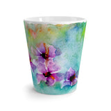 Purple Watercolor Flowers Latte Mug