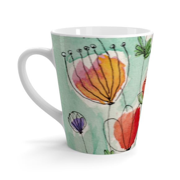 Doodle Flowers Latte Mug