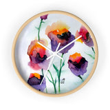 Wall clock - Large Floral Watercolor