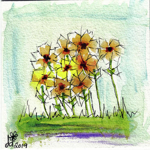 Little Yellow Flowers - Art Print