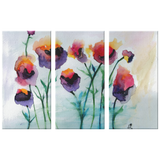 Large Floral Watercolor 3 Piece Canvas Set