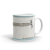 Silly Bird Mug - Blue and Yellow Bird (sideways)