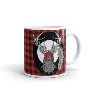 Face Paint Stag with Buffalo Plaid Mug