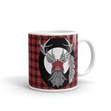 Face Paint Stag with Buffalo Plaid Mug