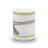 Silly Bird Mug - Blue and Yellow Bird (sideways)