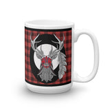 Face Paint Stag with Buffalo Plaid Mug