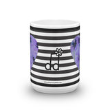 Purple Flowers Heart Mug