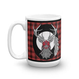 Face Paint Stag with Buffalo Plaid Mug