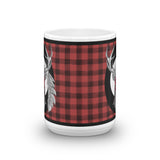 Face Paint Stag with Buffalo Plaid Mug