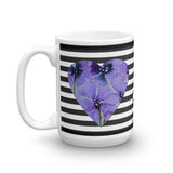 Purple Flowers Heart Mug