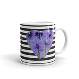 Purple Flowers Heart Mug