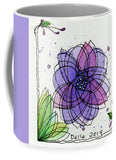 Pink And Purple Flower With Flourish  - Mug