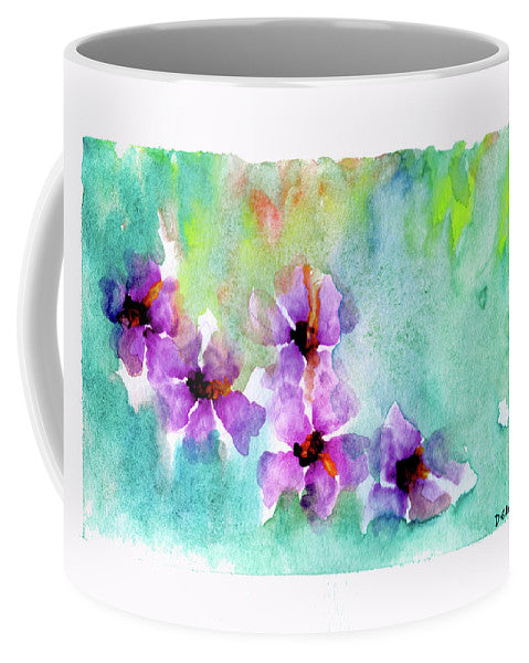 Purple Watercolor Flowers - Mug