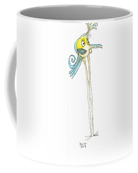 Silly Bird Blue And Yellow - Mug