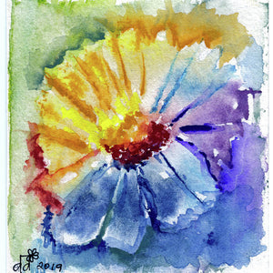 Watercolor Daisy - Art Print